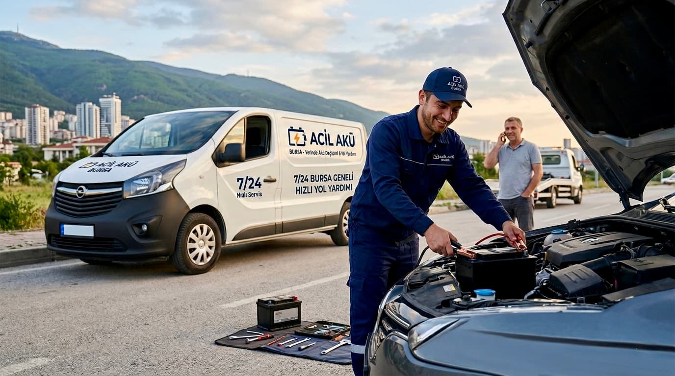 Bursa'da 7/24 acil akü servisi - yerinde akü değişimi ve takviye hizmeti